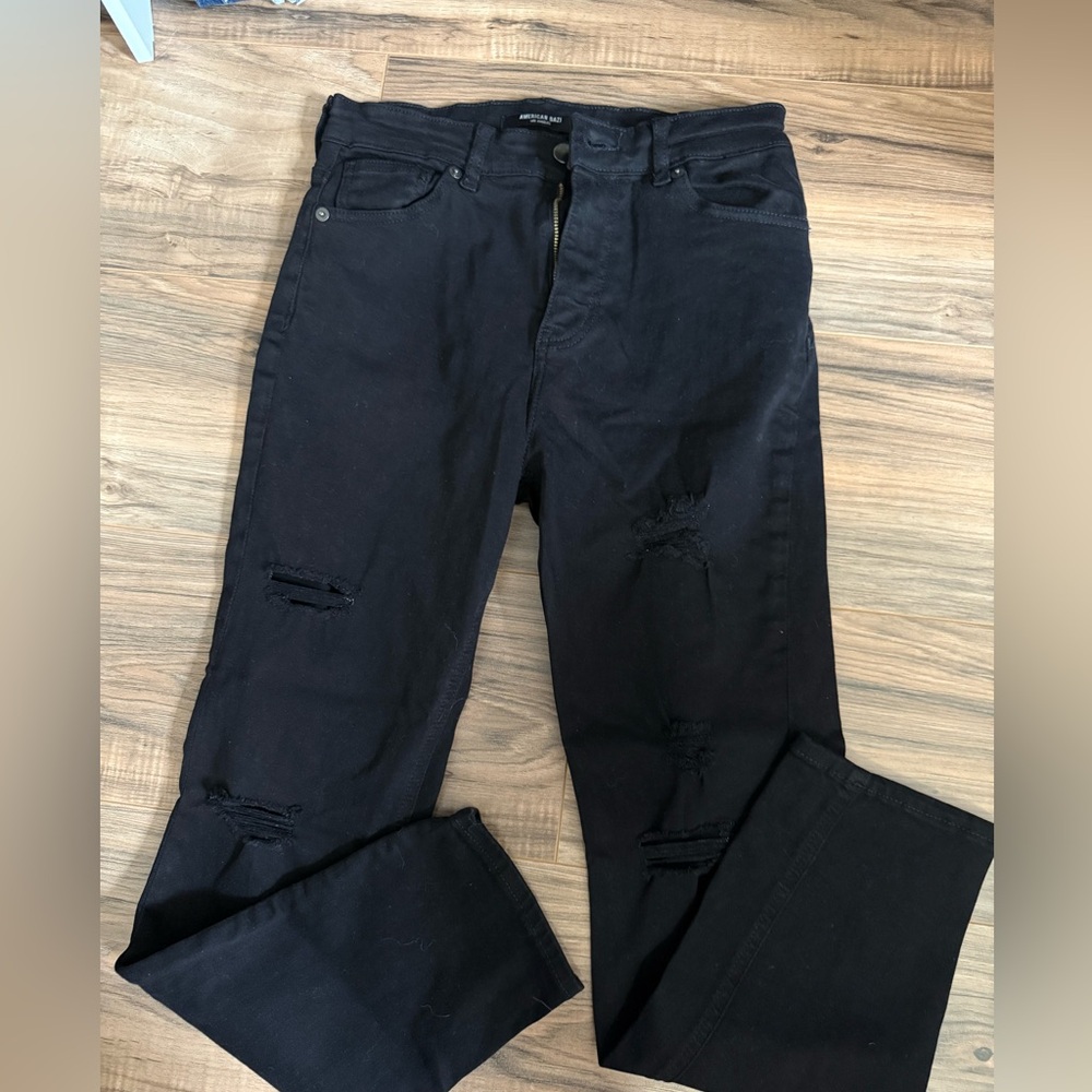 American Bazi Black Distressed Jeans